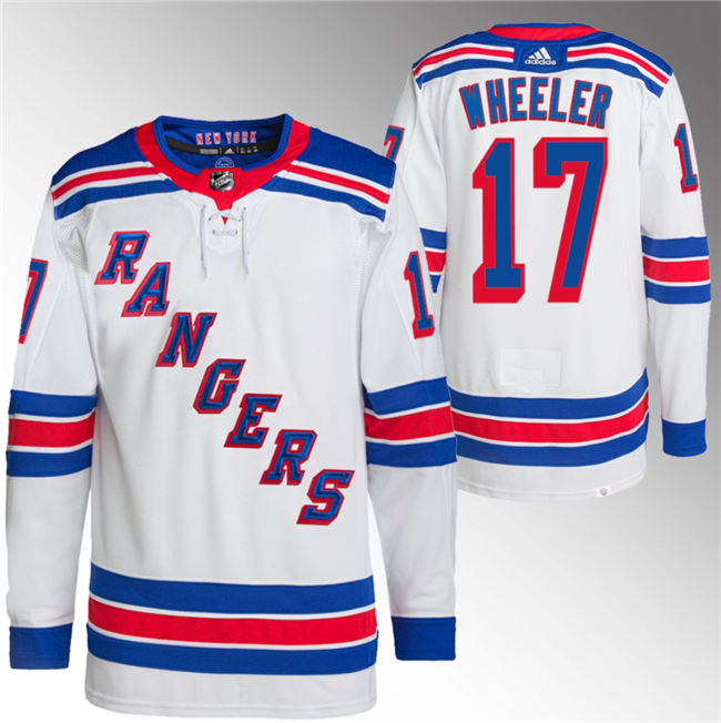 Men's New York Rangers #17 Blake Wheeler White Stitched Jersey